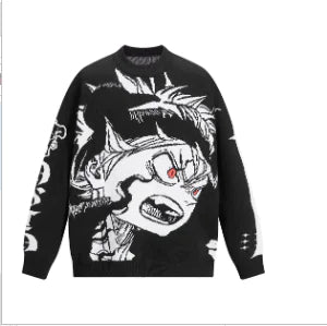 Black Clover Asta Knitted Streetwear Sweater (One Piece)