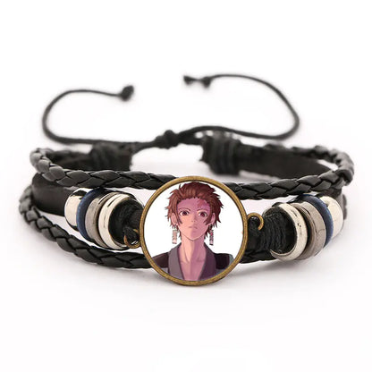 Demon Slayer Leather Bracelet for Men (Anime Merchandise)