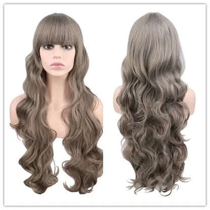 Dark Red Long Curly Mermaid Anime Cosplay Wig