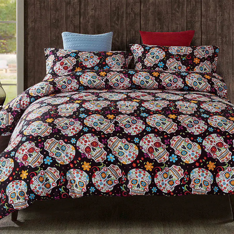 Skull Head 3D Bedding Set for Home Textile (4-Piece)