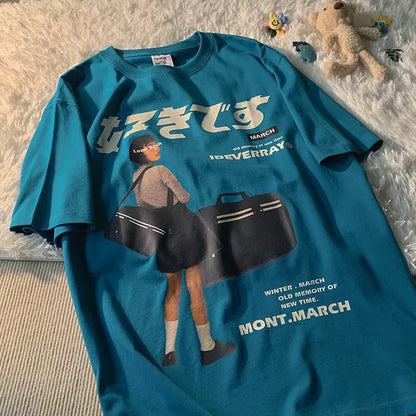 Vintage Anime Girl T-Shirt - Japanese Street Style