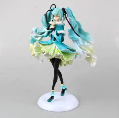 Hatsune Miku Snow In Summer Anime Figurine Display, Collectible Figure