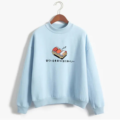 Women's Hoodie with Cute Sushi Print for Fall/Winter