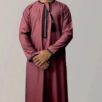 Embroidered Men's Long Sleeve Robe