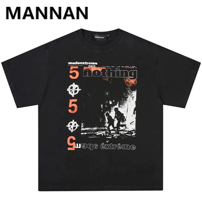 Casual Harajuku Men's T-Shirt - Hip-Hop Graphic Tops