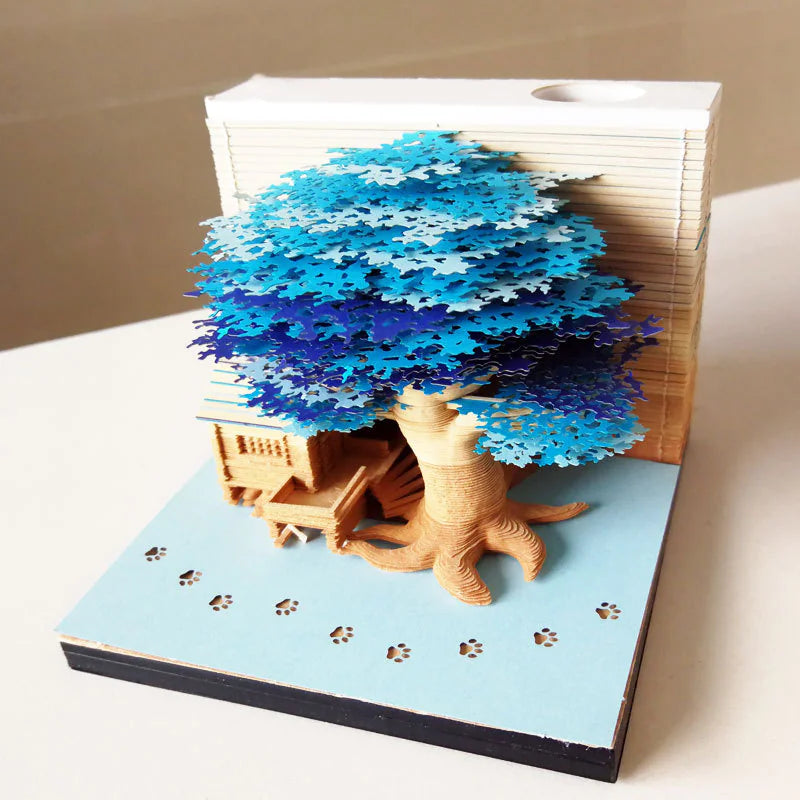 3D Paper Carving Tree House & Castle Calendar