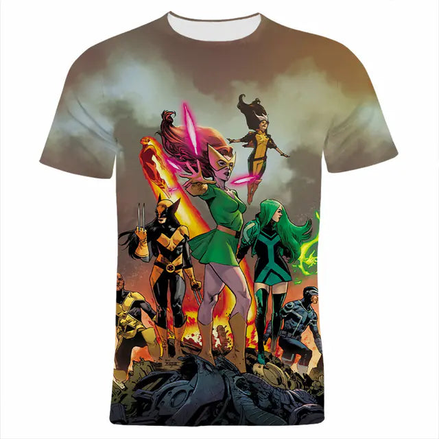 X-Men 3D Printed Elastic Polyester Men's T-Shirt
