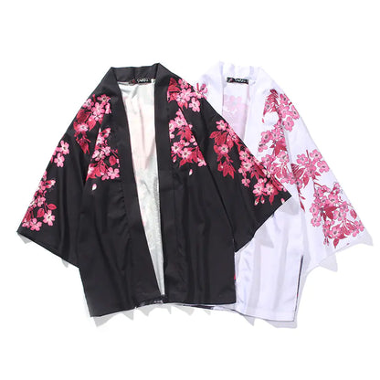 Japanese Style Ukiyo-e Print Kimono Cardigan for Men