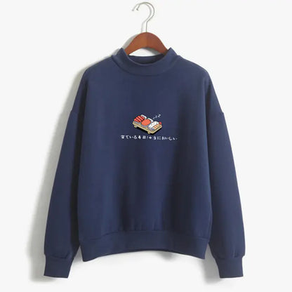 Women's Hoodie with Cute Sushi Print for Fall/Winter