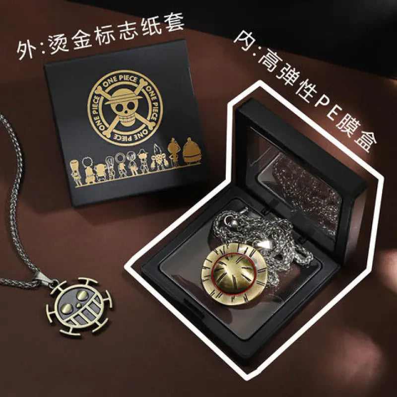 One Piece Luffy Ace Skull Pendant Necklace for Men