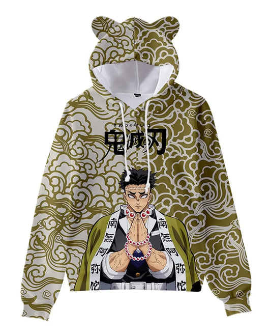 WANHONGYUE Anime Himejima Kyoumei 3D Print Hoodie Sweatshirts Womens Cartoon Long Sleeve Pullover Girls Cat Ears Hooded Sweater Himejima L