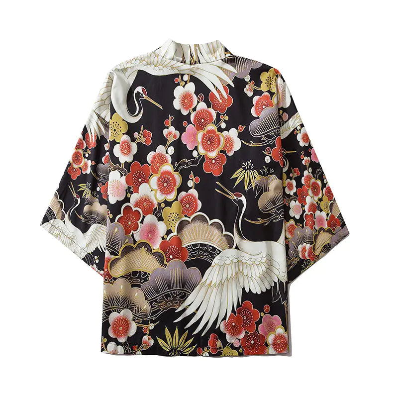 New Chinese Style Ukiyo-e Crane Robe for Men & Women