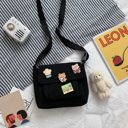 Cute Canvas Crossbody Bag for Girls - 2023 Japan Style