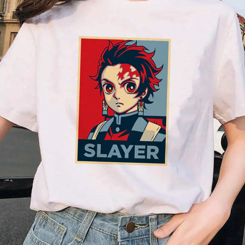 Demon Slayer Printed Short Sleeve T-Shirt for Women