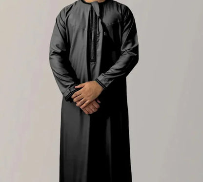 Embroidered Men's Long Sleeve Robe
