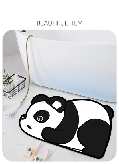 Cartoon Panda Non-slip Bath Mat and Floor Rug