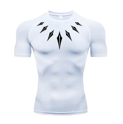 Anime Men's Compression Shirt Fitness Sport Running Tight Gym TShirts Athletic Workout Quick Dry Tops Tee Summer
