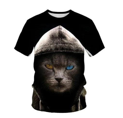Digital Cartoon Print Loose Fit Men's T-shirt