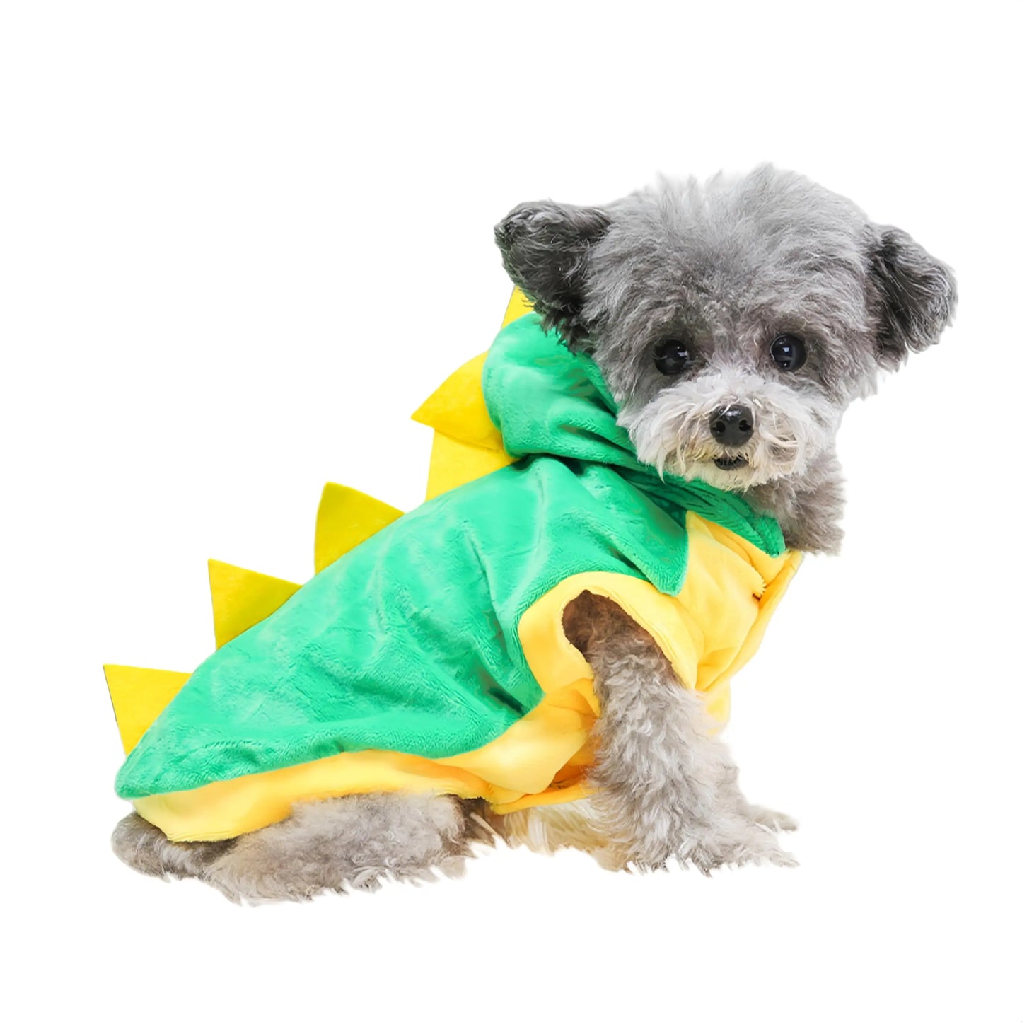 Dog Dinosaur Costume - Pet Outfit Clothes Hoodie with Spiked Design Funny Pet Halloween Apparel for Small Medium Dogs Cats XL
