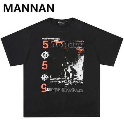 Casual Harajuku Men's T-Shirt - Hip-Hop Graphic Tops