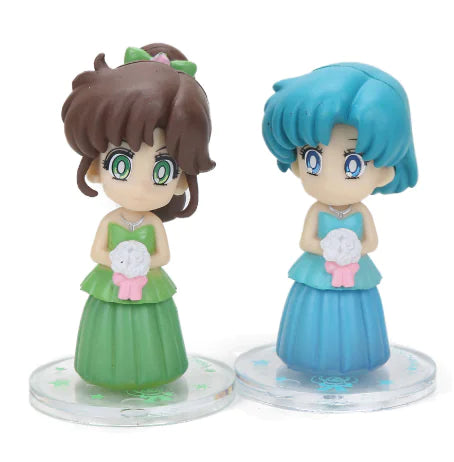 6pcs Anime Sailor Moon Tsukino Usagi Cute Mini Figures Anime Figurine Display Piece