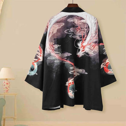 Japanese Kimono Couple Cardigan with Ukiyo-e Design