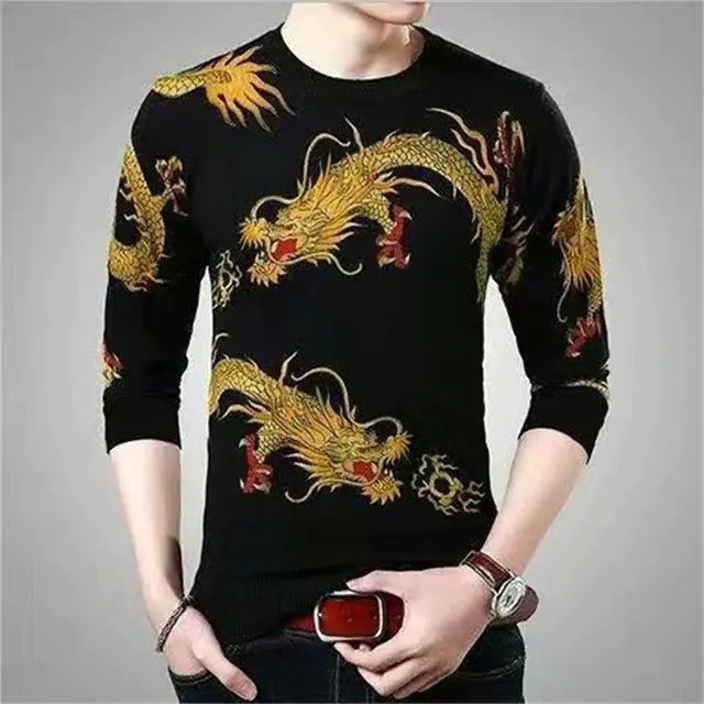 Men's 3D Printed Dragon Tiger EagleLong Sleeve T-Shirt