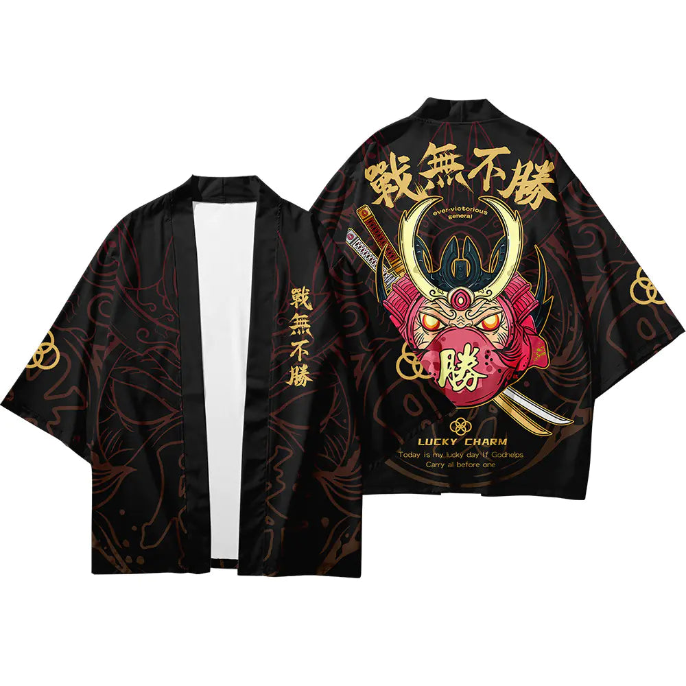 National Style Kimono Cardigan with Three-Quarter Sleeves