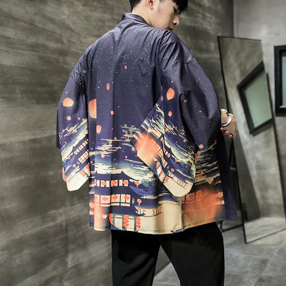 Men's Japanese Kimono Style Sun Protection Jacket