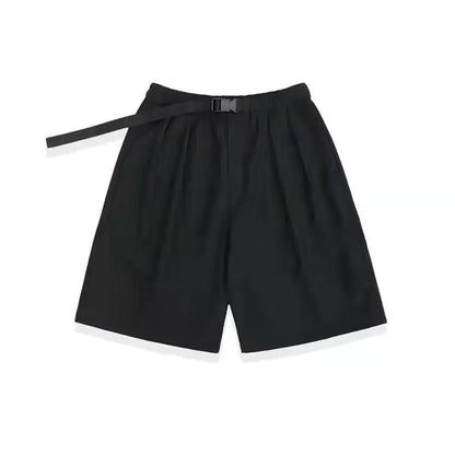 Loose Japanese Drape Suit Shorts - Casual Five-point Pants