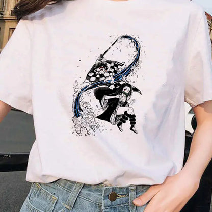 Demon Slayer Printed Short Sleeve T-Shirt for Women