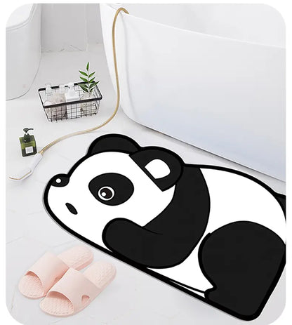 Cartoon Panda Non-slip Bath Mat and Floor Rug