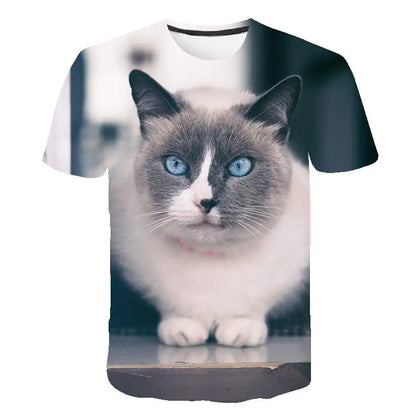 Digital Cartoon Print Loose Fit Men's T-shirt