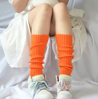 Japanese Solid Color Bunching Socks