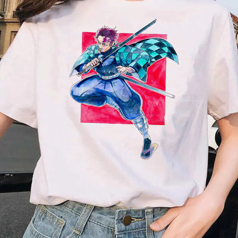 Demon Slayer Printed Short Sleeve T-Shirt for Women