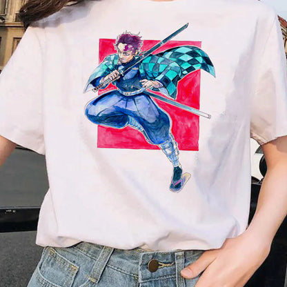 Demon Slayer Printed Short Sleeve T-Shirt for Women