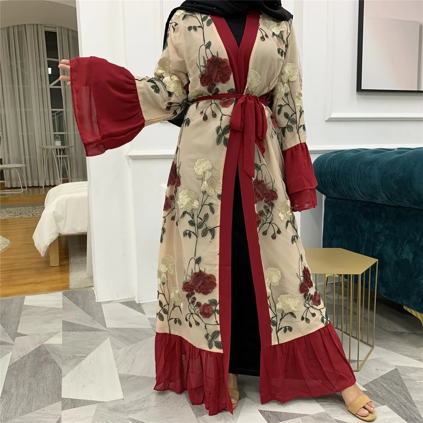 Embroidered Patchwork Cardigan
