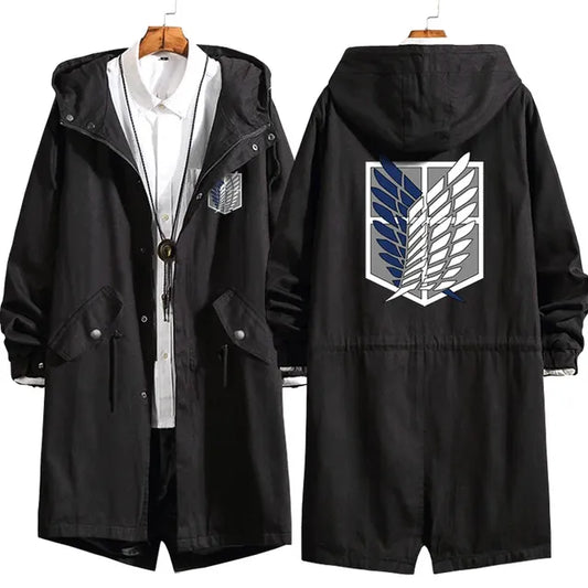 Attack on Titan Long Trench Coat - Eren, Levi, Armin