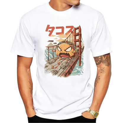 Men's Short Sleeve T-Shirt - Hip Hop Cartoon Design