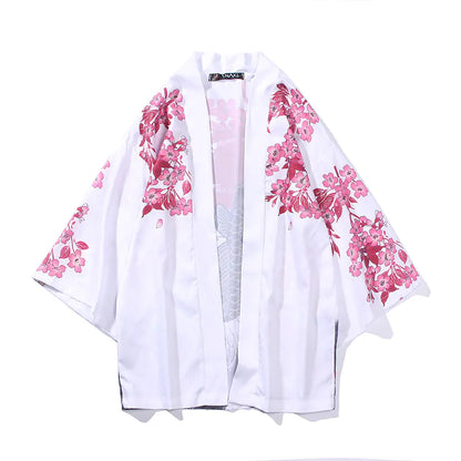 Japanese Style Ukiyo-e Print Kimono Cardigan for Men