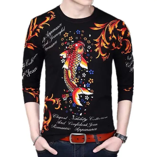 Men's 3D Printed Dragon Tiger EagleLong Sleeve T-Shirt