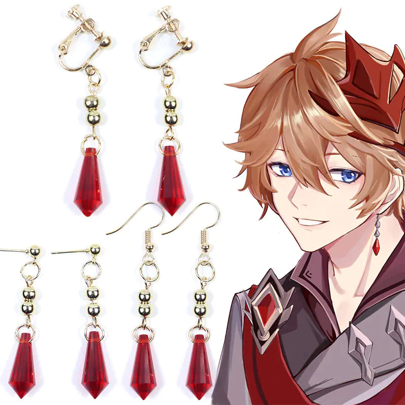 Anime Crystal Dangle Earrings for Cosplay Fashion