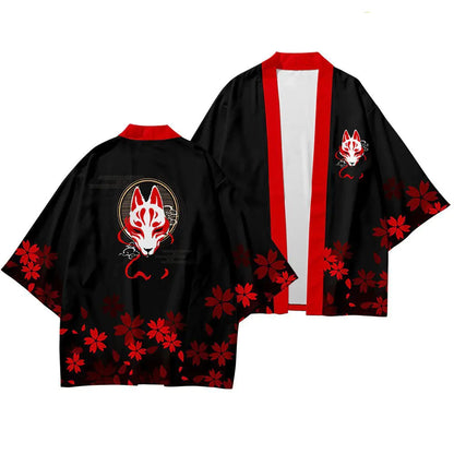 Japanese Ukiyo-e Koi Fish Kimono Cape for Cosplay