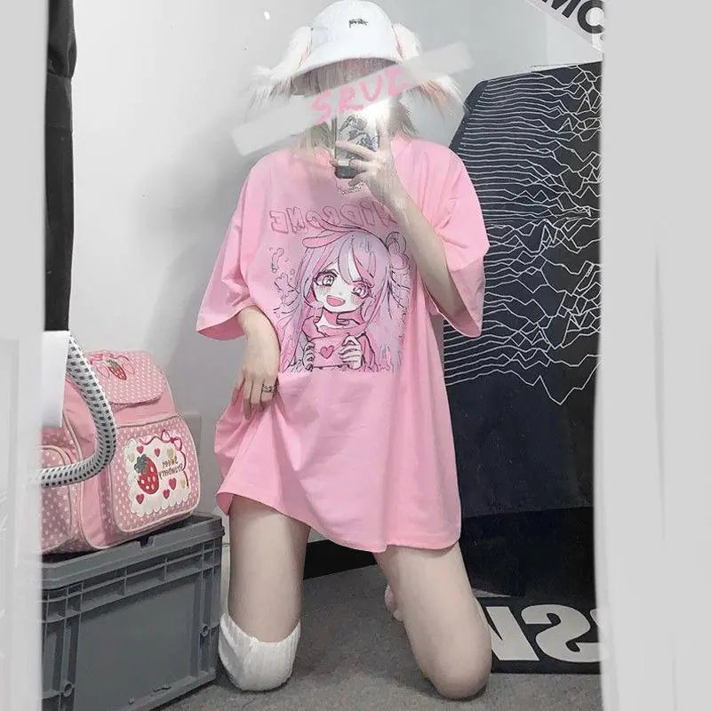 Y2K Anime Kawaii Oversized Casual Summer T-Shirt