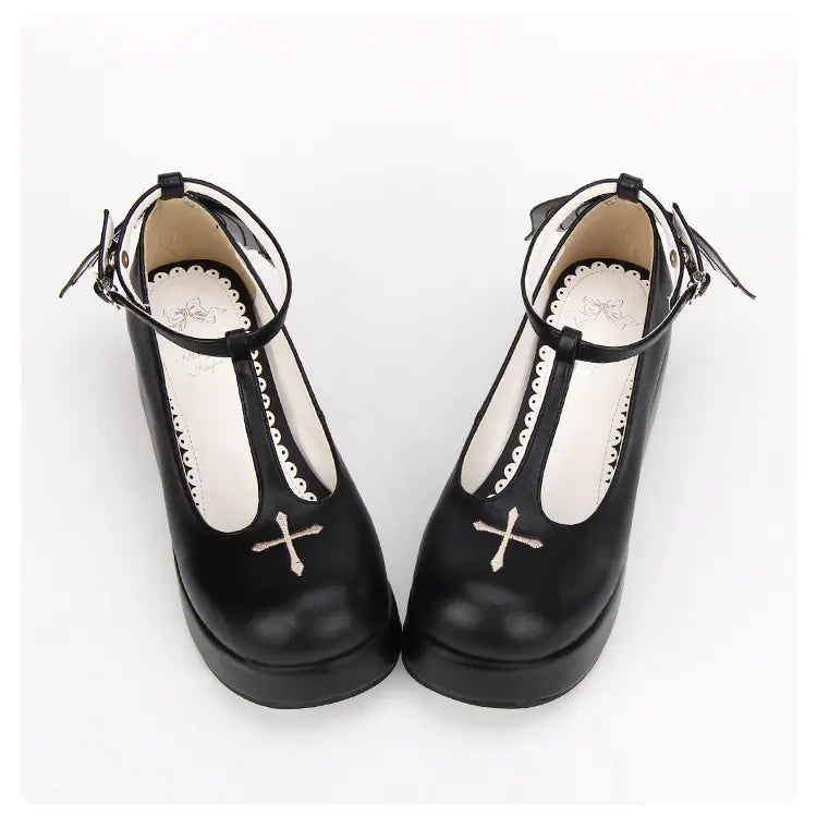 Halloween Lolita Cross Angel Demon Platform Shoes 8461