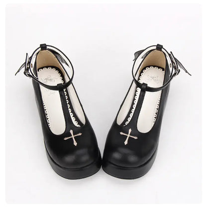 Halloween Lolita Cross Angel Demon Platform Shoes 8461