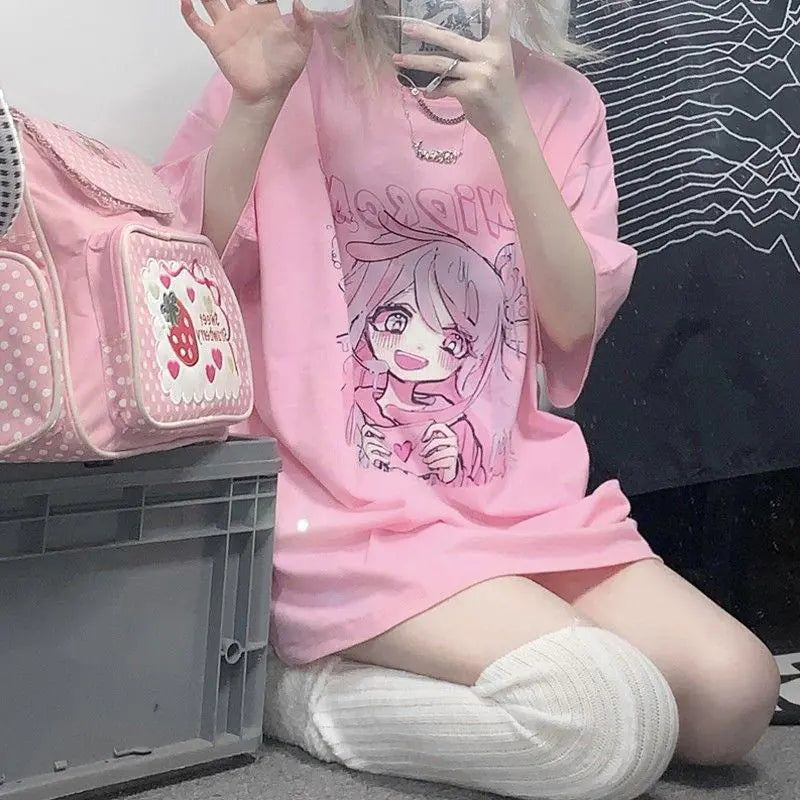 Y2K Anime Kawaii Oversized Casual Summer T-Shirt