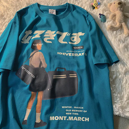 Vintage Anime Girl T-Shirt - Japanese Street Style