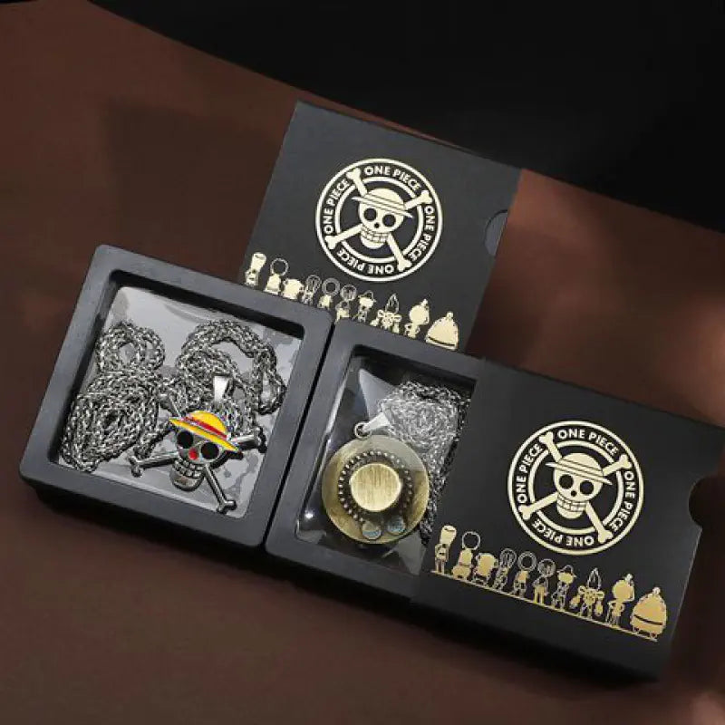 One Piece Luffy Ace Skull Pendant Necklace for Men