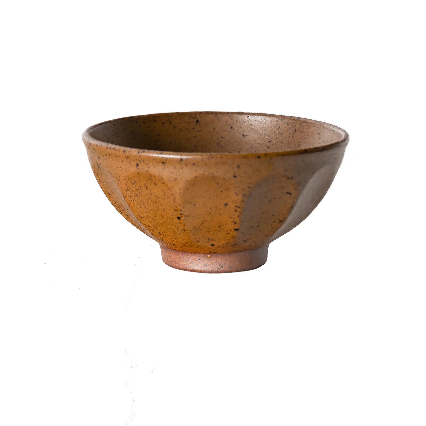 Japanese Handmade Stoneware Rice Bowl - Retro Style